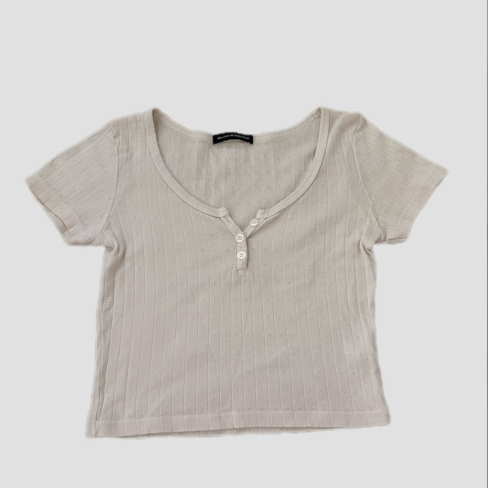 Brandy Melville light pink/cream Knit Top
